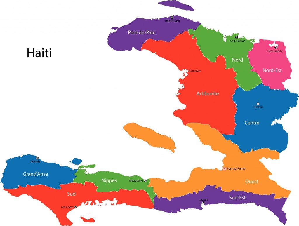 Haitian map, ten departments